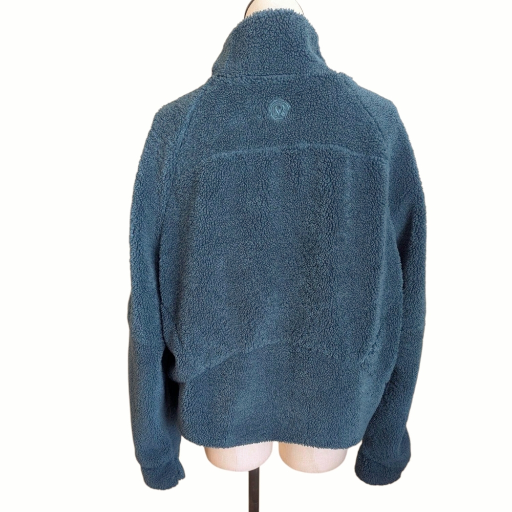 Lululemon Scuba Oversized Cropped Sherpa Fleece Funnel 1/2 Zip Pullover XL XXL - Picture 3 of 14
